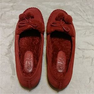 Cole Haan Suede PomPom flats